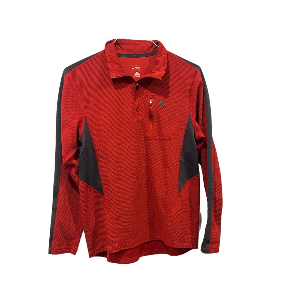 Nike ACG Waffle Knit Pullover Quarter Zip‎ Lightweight Men’s Medium Red NikeFit